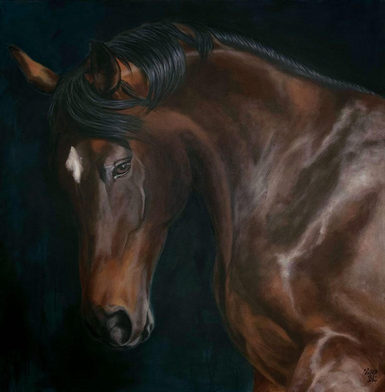 peinture cheval acrylique par vero blaise artiste peintre